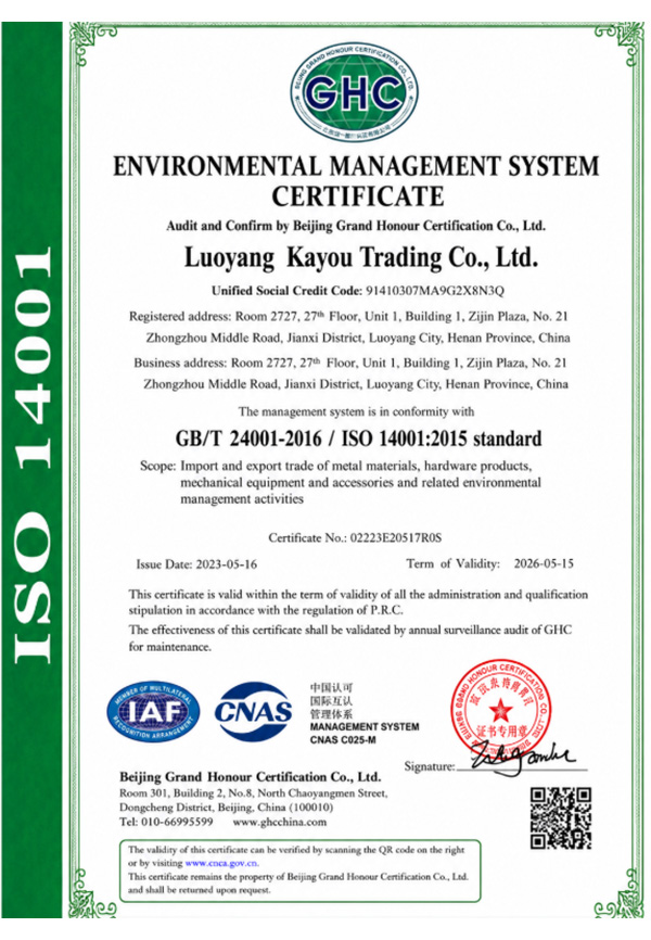OHSAS 18001 Certificate