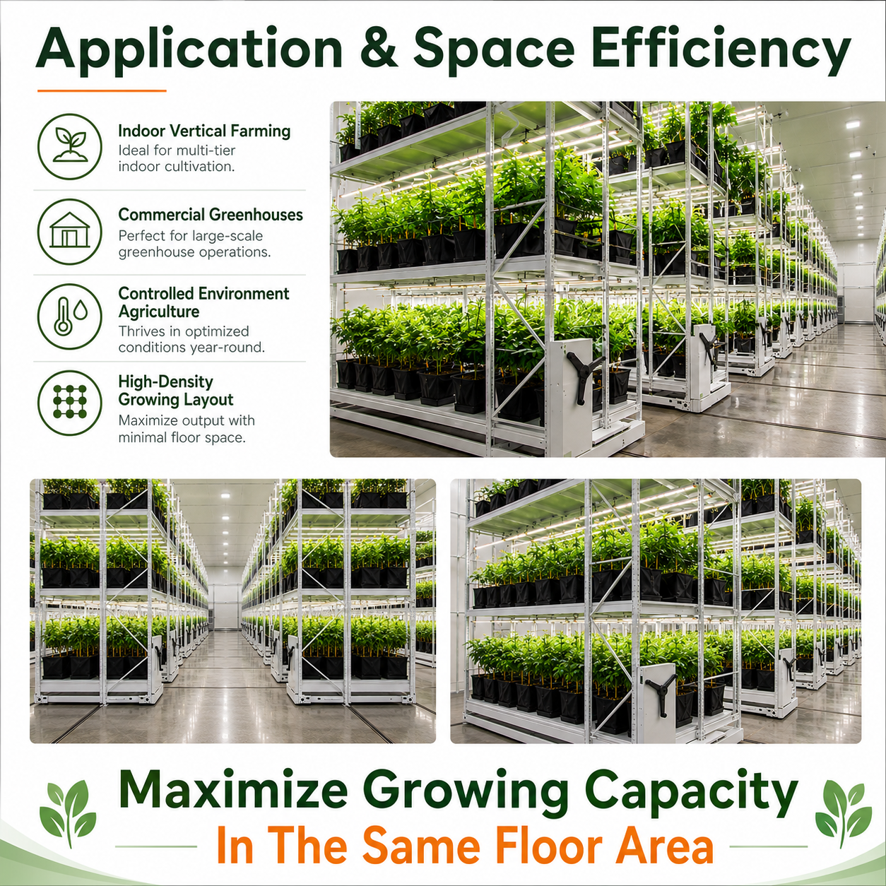 Vertical Grow Rack Systems for Indoor Farming, Hydroponic Growing and Vertical Agriculture