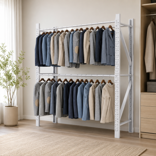 Heavy Duty Metal Garment Rack for Retail, Warehouse and Commercial Clothing Storage